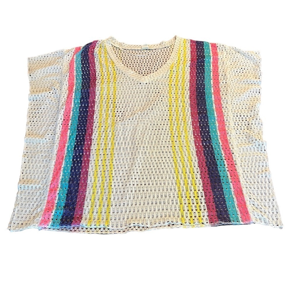 Roxy Women’s Swim Suit Cover Up  V-Neck Rainbow Size Small